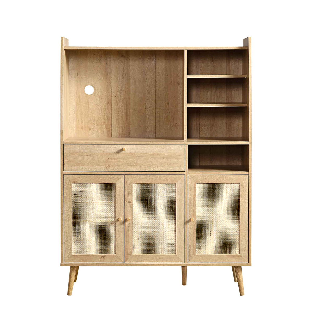 Frances Woven Rattan Kitchen Cabinet, Natural — view 4