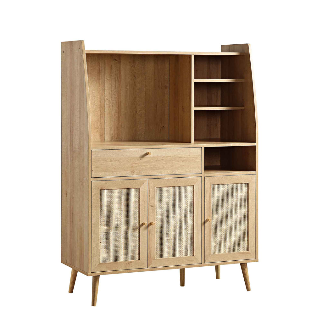 Frances Woven Rattan Kitchen Cabinet, Natural — view 5
