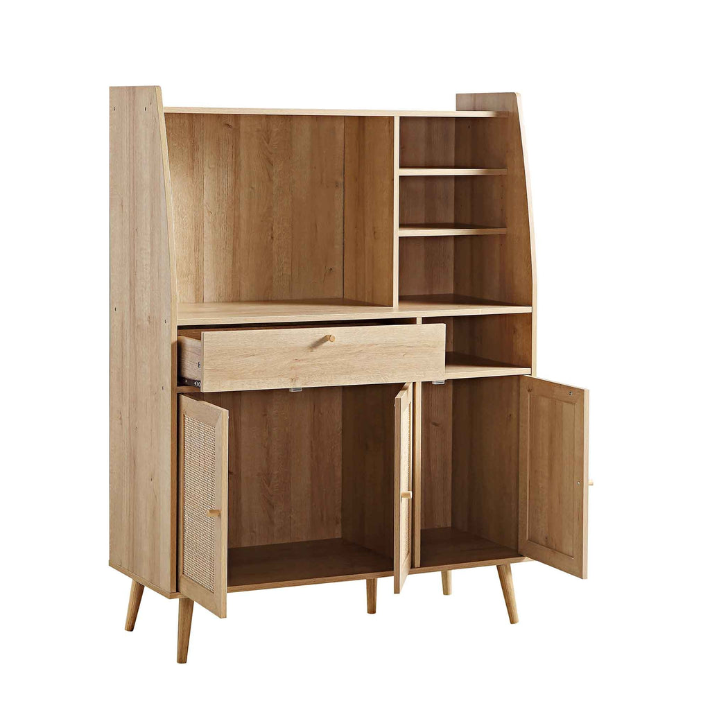 Frances Woven Rattan Kitchen Cabinet, Natural — view 7