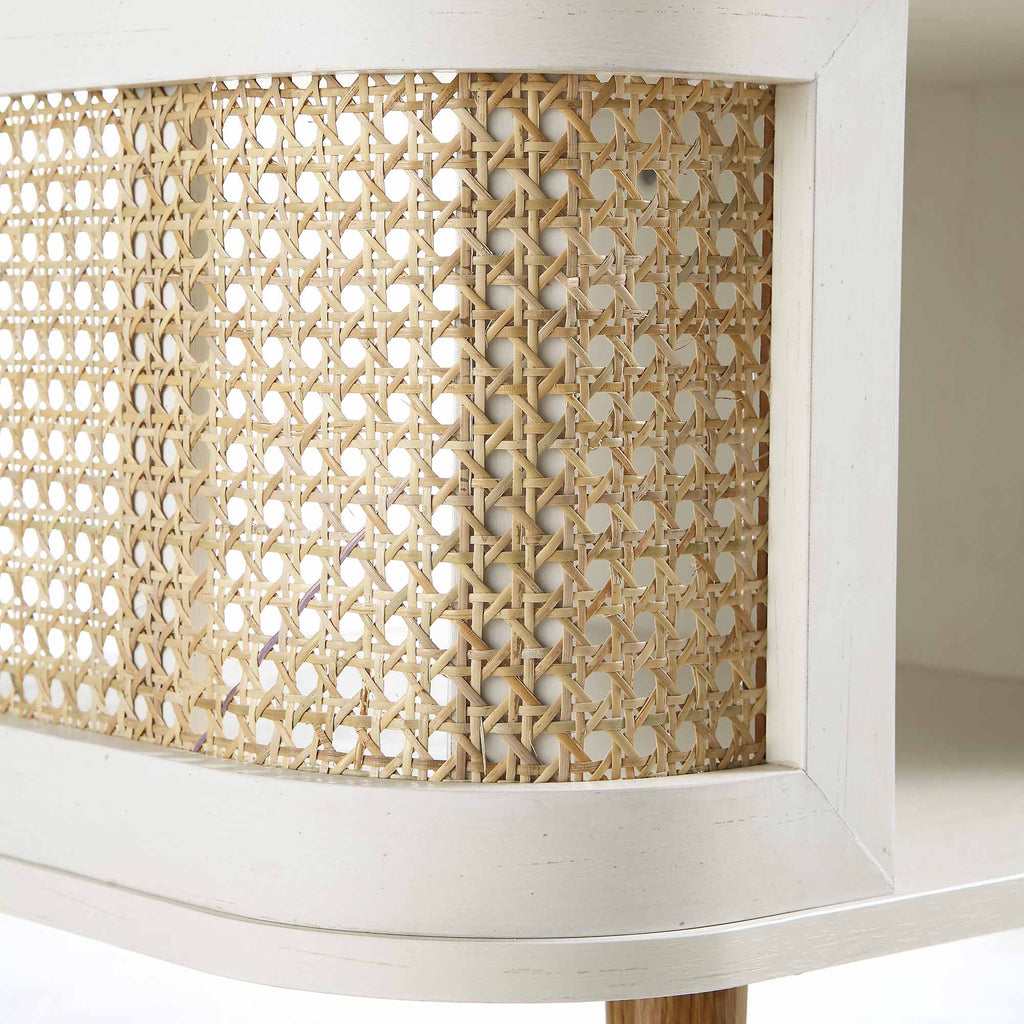 Izzy Curved Rattan Coffee Table, White — view 10