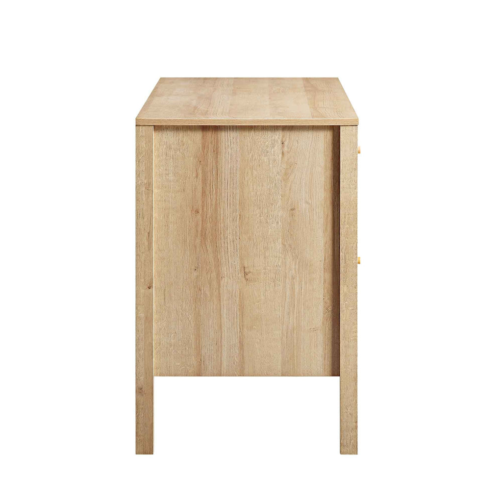 Frances Woven Rattan 3-Drawer Desk, Natural — view 10