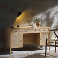 Frances Woven Rattan 3-Drawer Desk, Natural — desk from 2nd Time Around