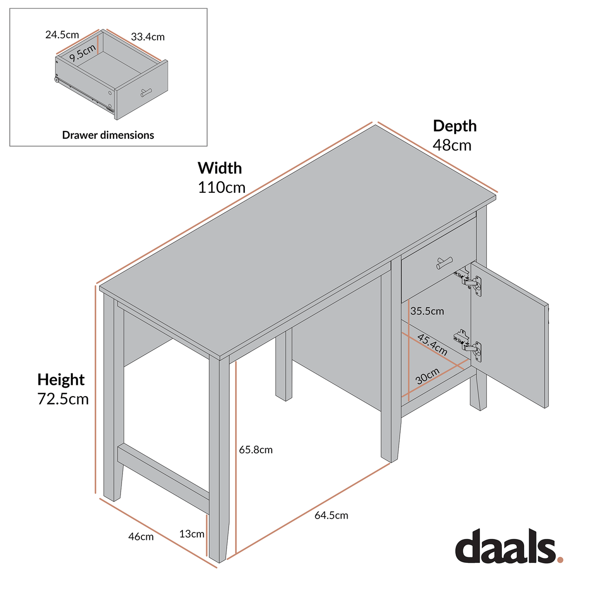 Oakham Writing Desk, Wild Cherry — view 9