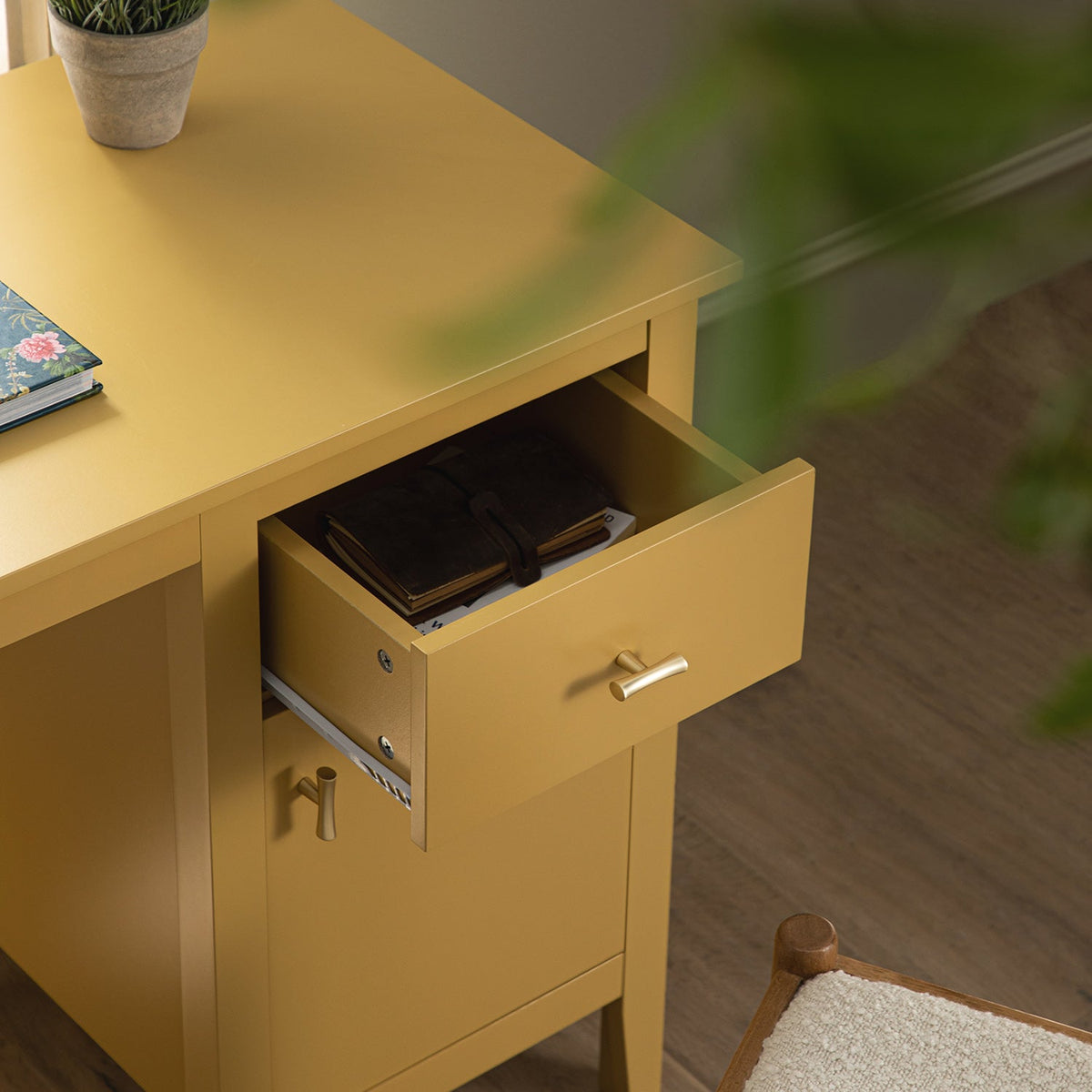 Oakham Writing Desk, Rattan Yellow — view 6
