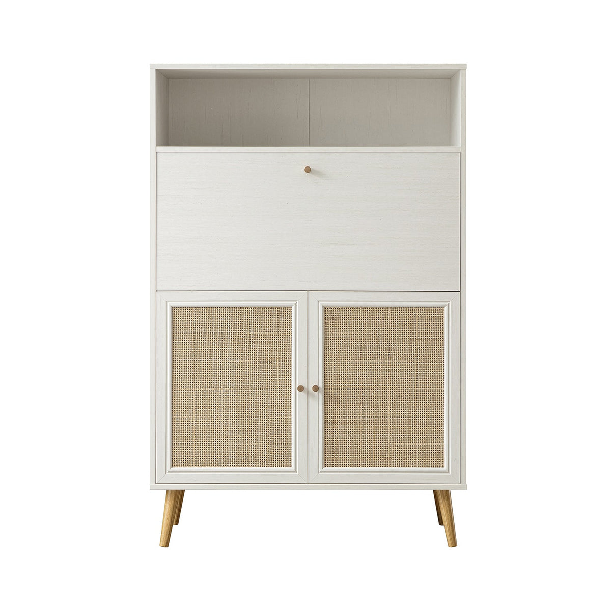 Frances Woven Rattan Writing Bureau, White — view 8