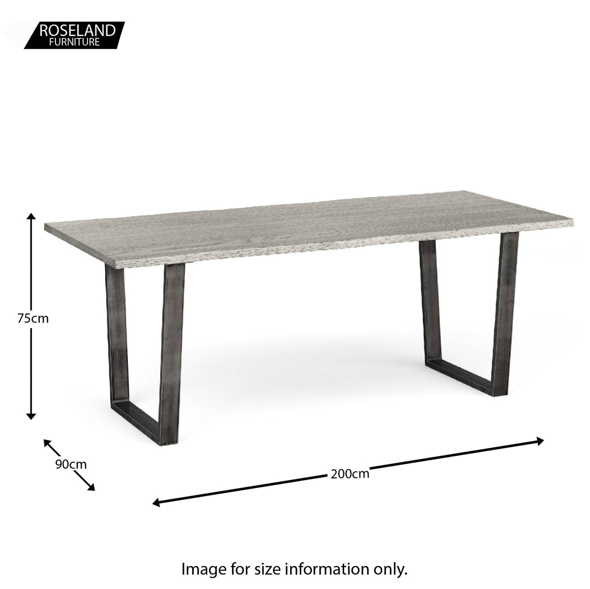Soho Large Grey Dining Table 200cm — view 6