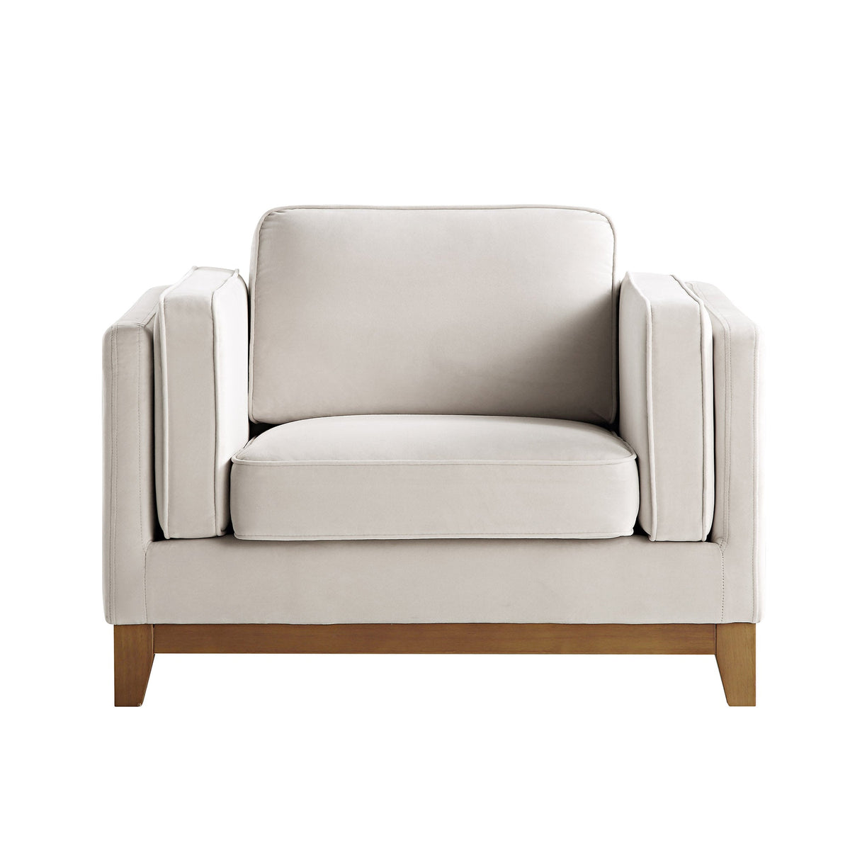 Dipley Champagne Velvet Sofa, 1-Seater — view 5