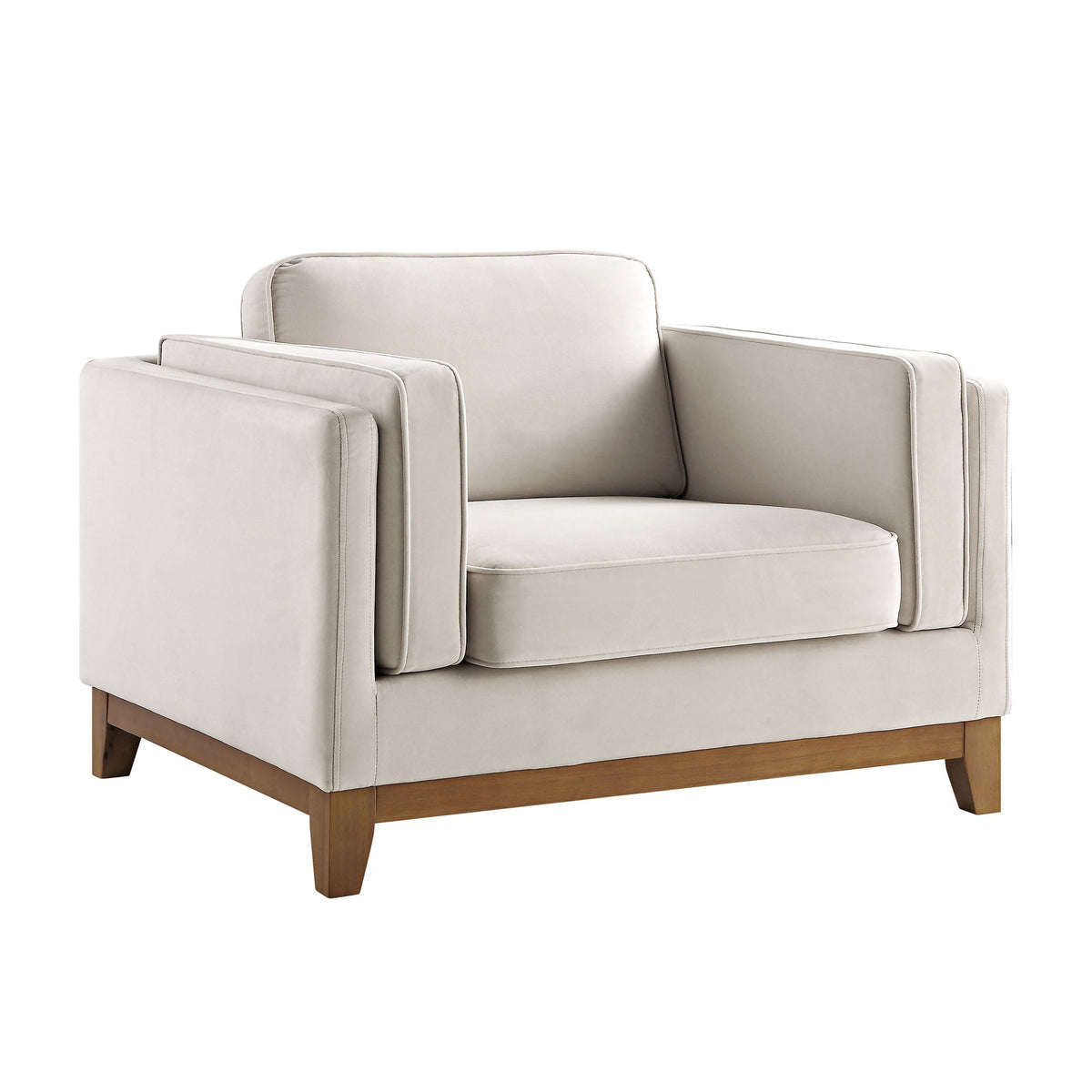 Dipley Champagne Velvet Sofa, 1-Seater — view 6
