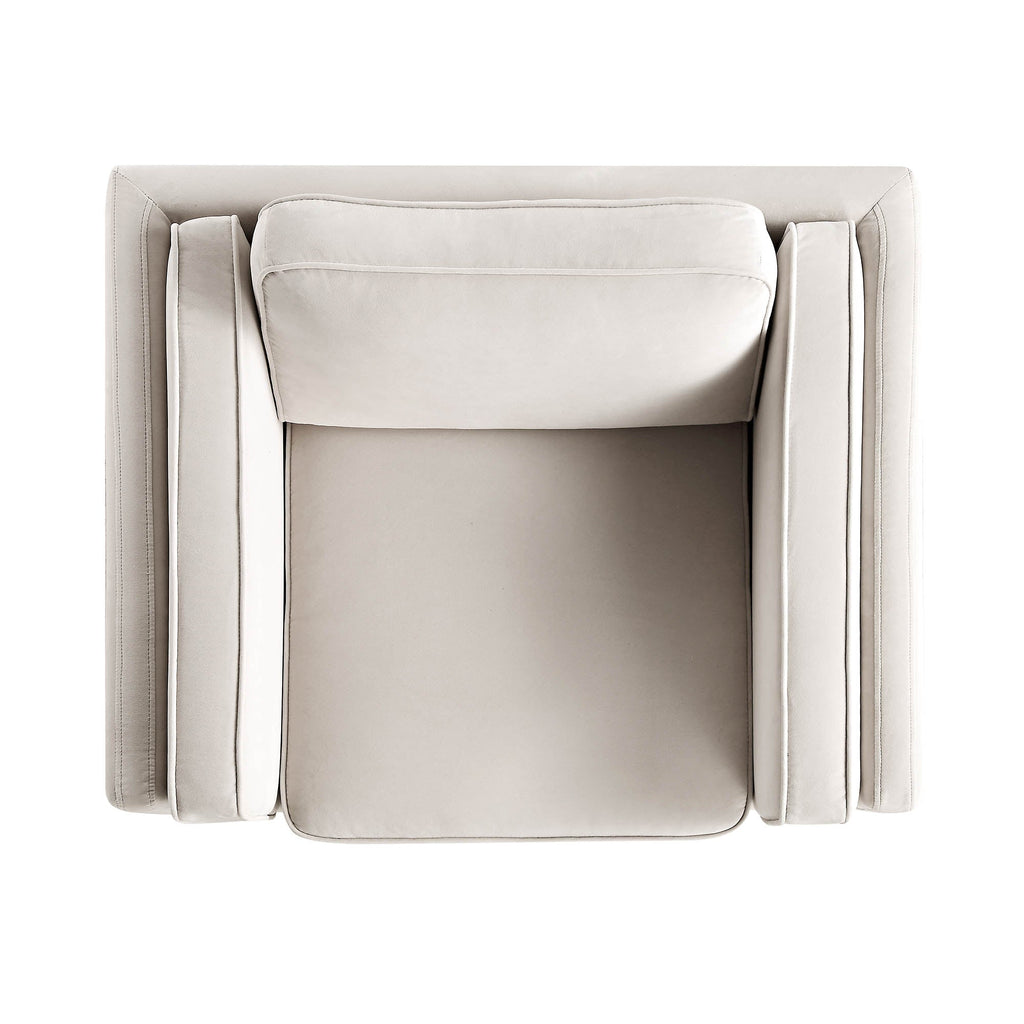 Dipley Champagne Velvet Sofa, 1-Seater — view 8