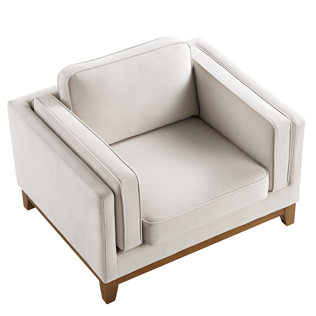 Dipley Champagne Velvet Sofa, 1-Seater — view 9