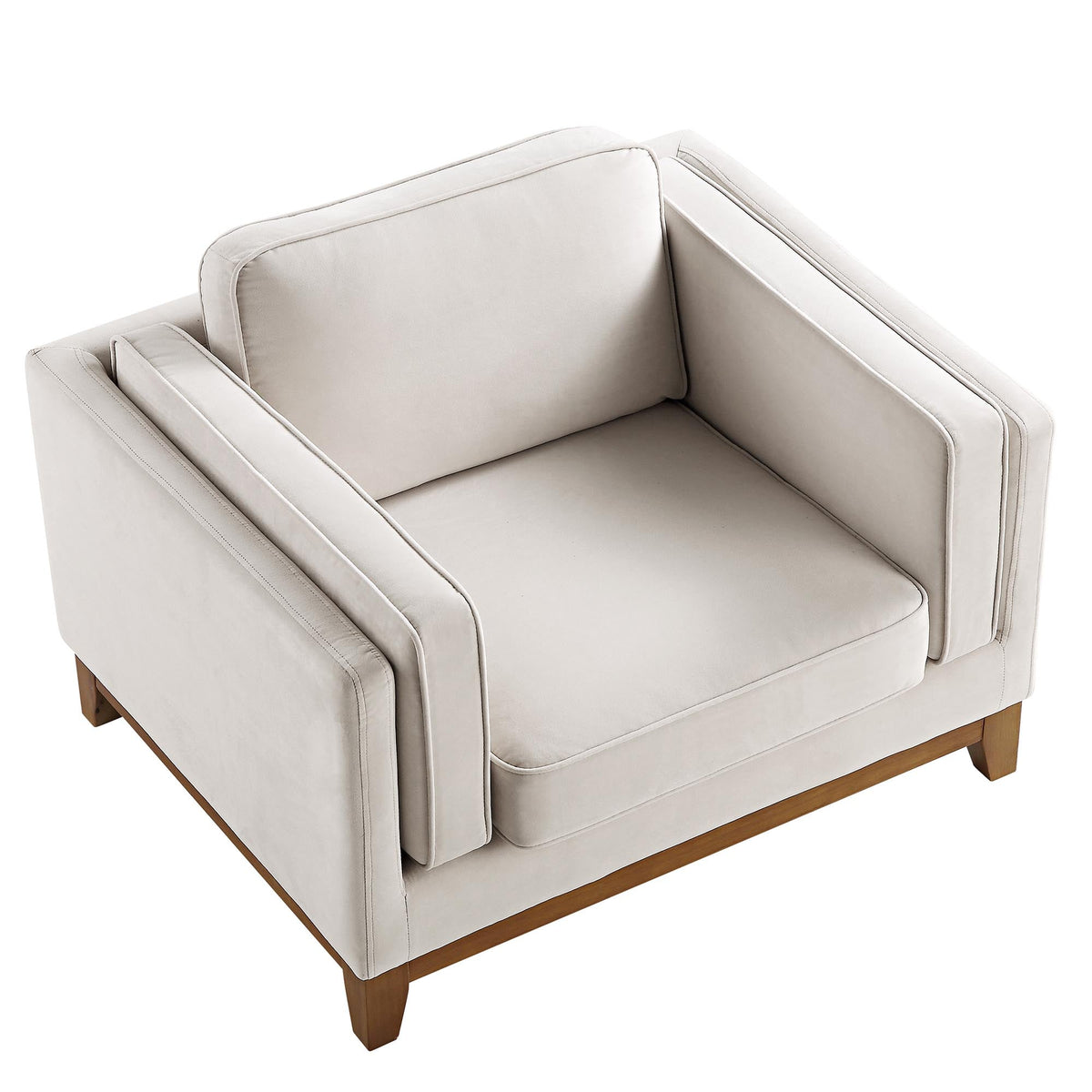 Dipley Champagne Velvet Sofa, 1-Seater — view 9