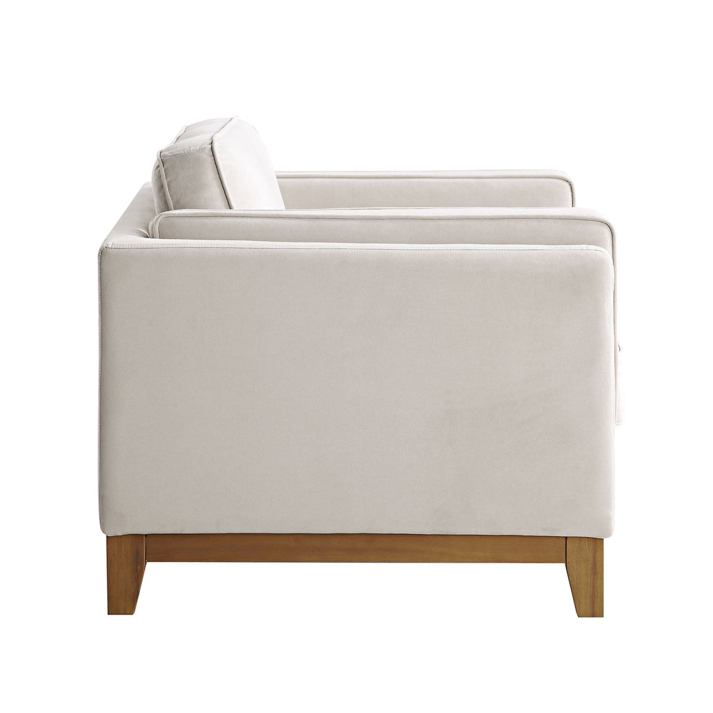 Dipley Champagne Velvet Sofa, 1-Seater — view 10