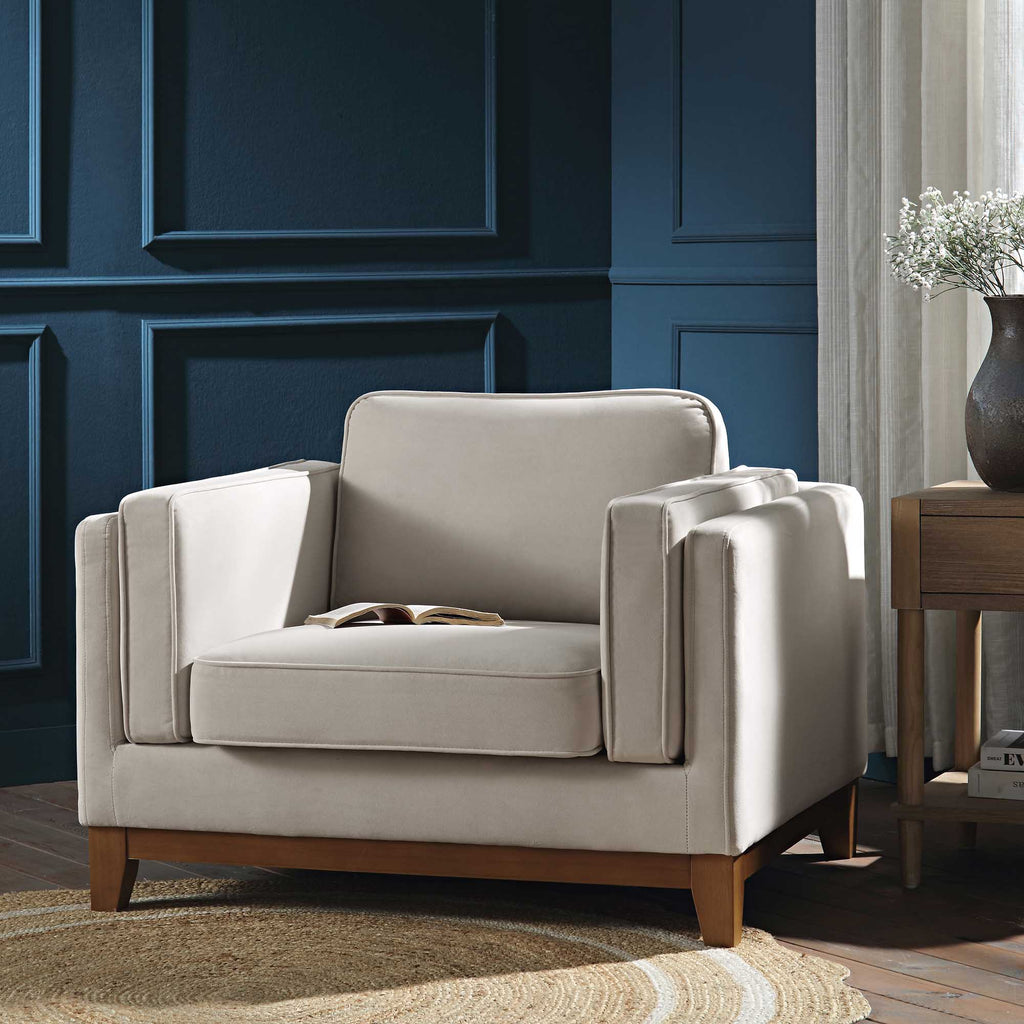 Dipley Champagne Velvet Sofa, 1-Seater — sofa from 2nd Time Around