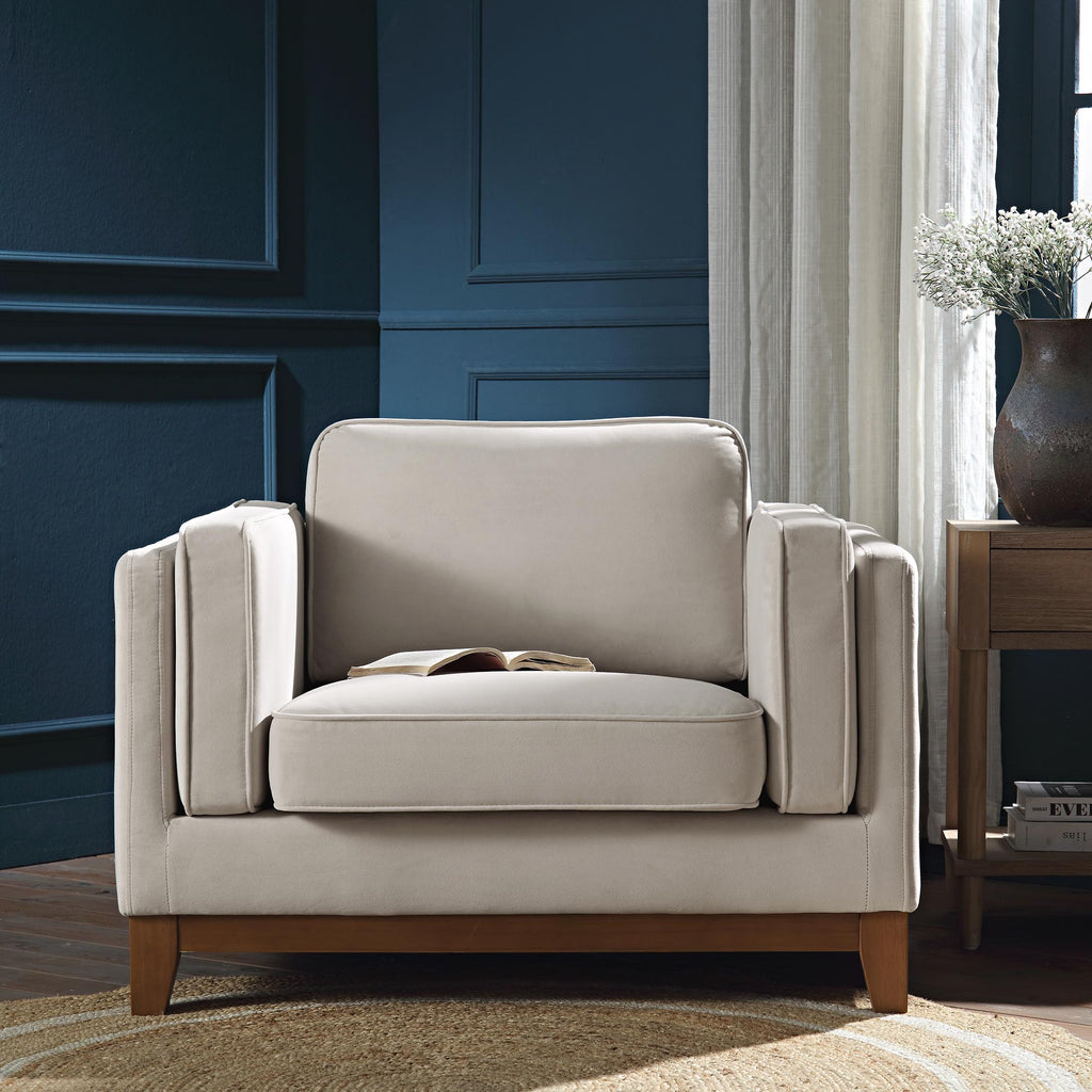 Dipley Champagne Velvet Sofa, 1-Seater — view 2
