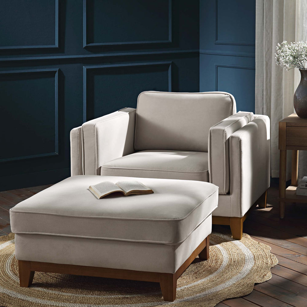 Dipley Champagne Velvet Sofa, 1-Seater — view 3