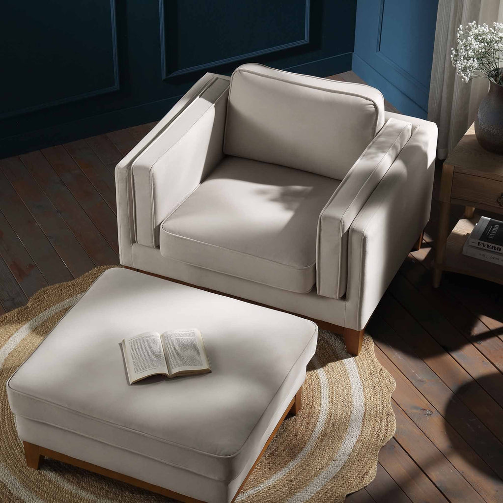 Dipley Champagne Velvet Sofa, 1-Seater — view 4