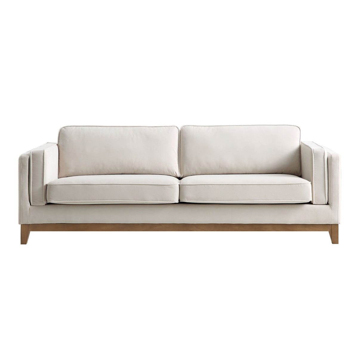 Dipley Champagne Velvet Sofa, 3-Seater — view 4