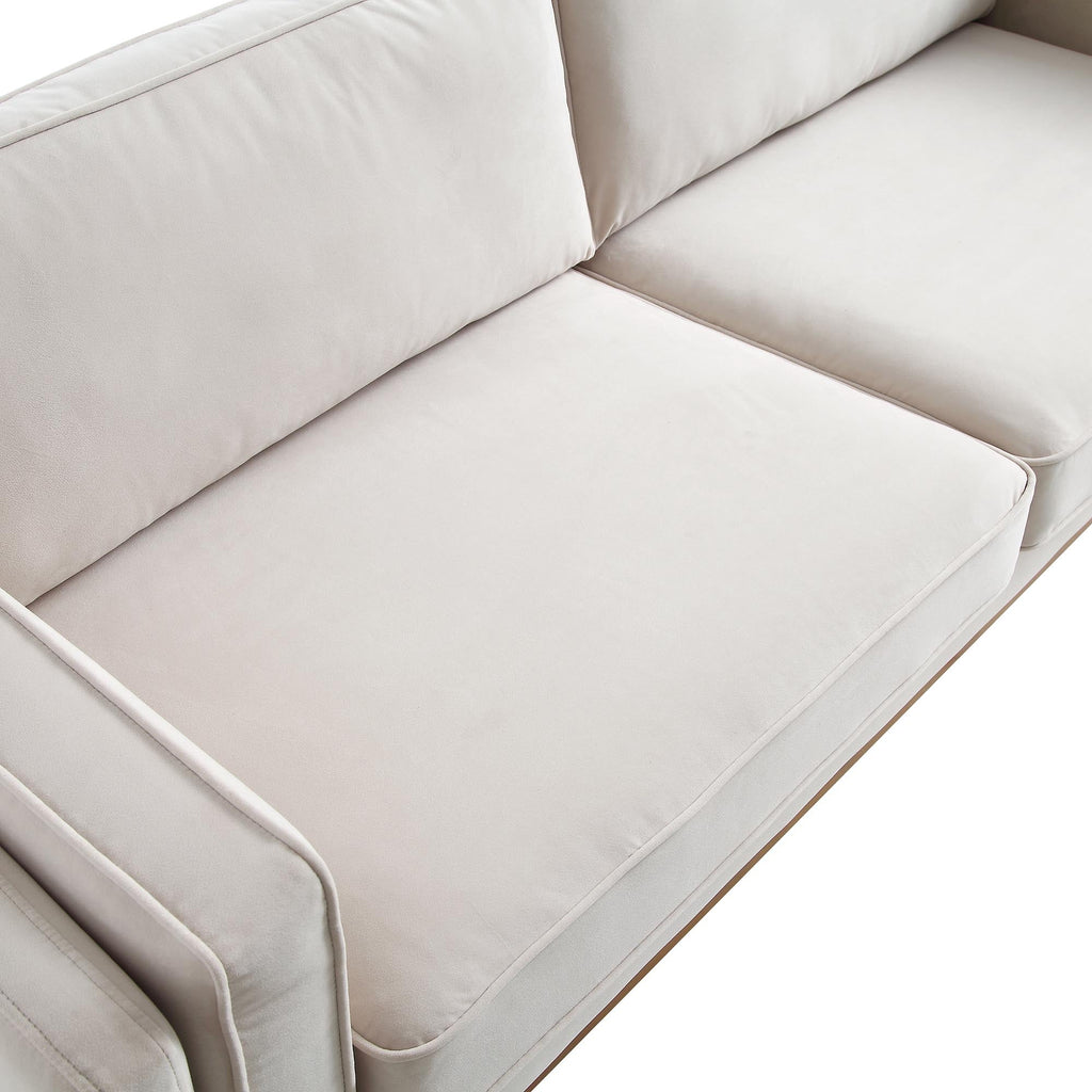 Dipley Champagne Velvet Sofa, 3-Seater — view 10