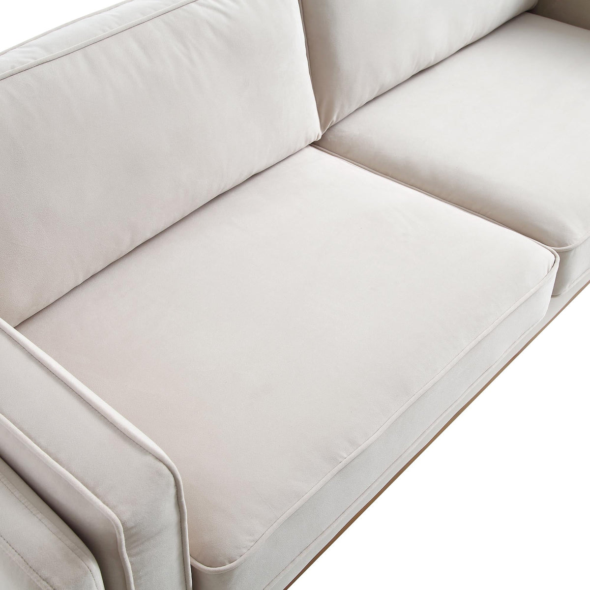 Dipley Champagne Velvet Sofa, 3-Seater — view 10