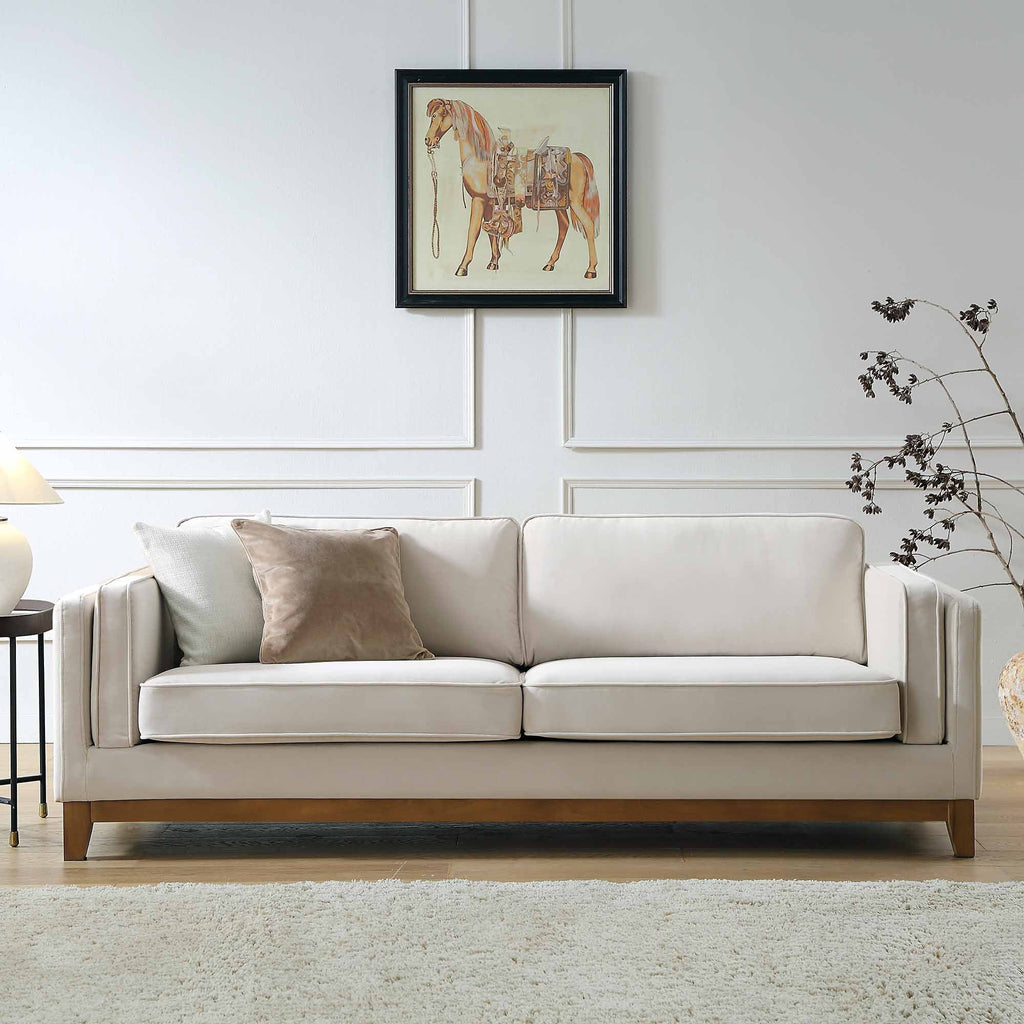 Dipley Champagne Velvet Sofa, 3-Seater — sofa from 2nd Time Around