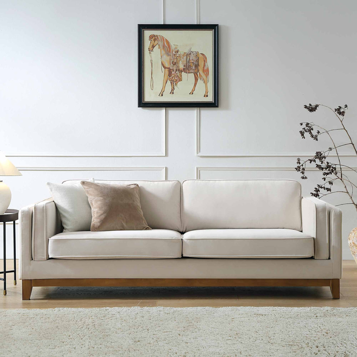 Dipley Champagne Velvet Sofa, 3-Seater — sofa from 2nd Time Around
