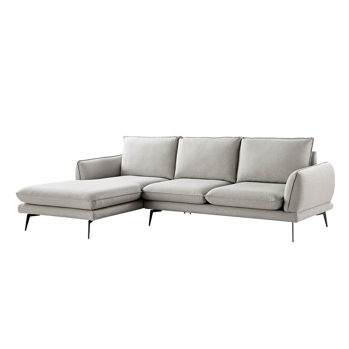Obriel Grey Marl Fabric Sofa, Grande Chaise Sofa Left Hand Facing — view 6