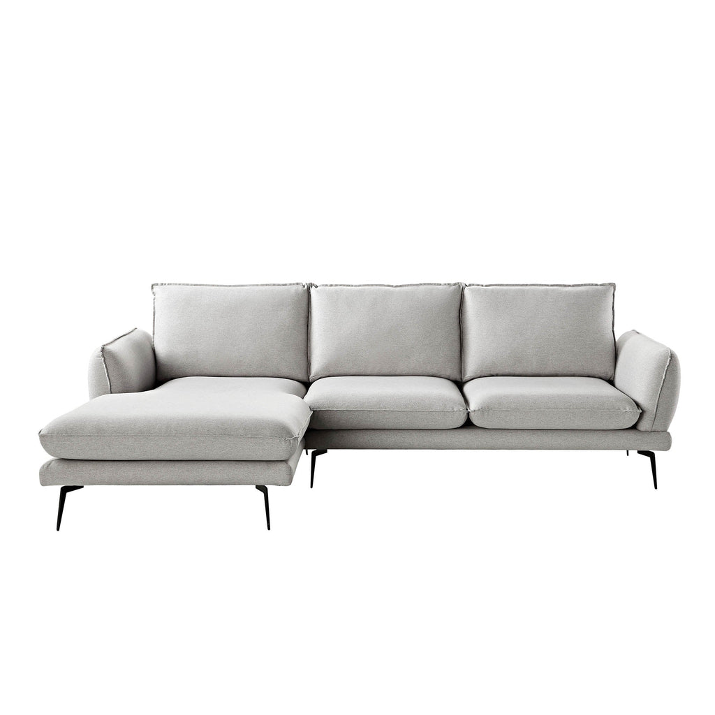 Obriel Grey Marl Fabric Sofa, Grande Chaise Sofa Left Hand Facing — view 8