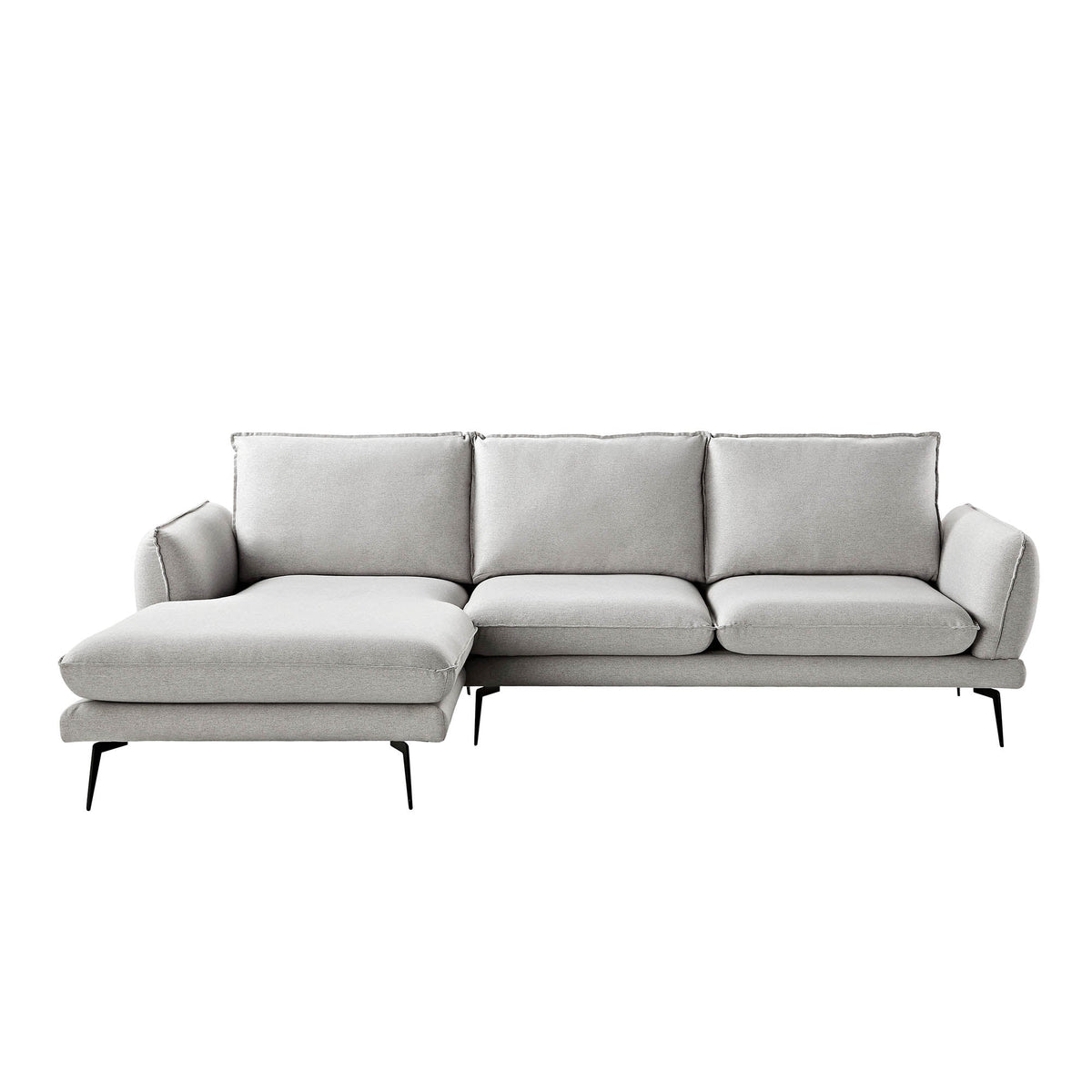 Obriel Grey Marl Fabric Sofa, Grande Chaise Sofa Left Hand Facing — view 8
