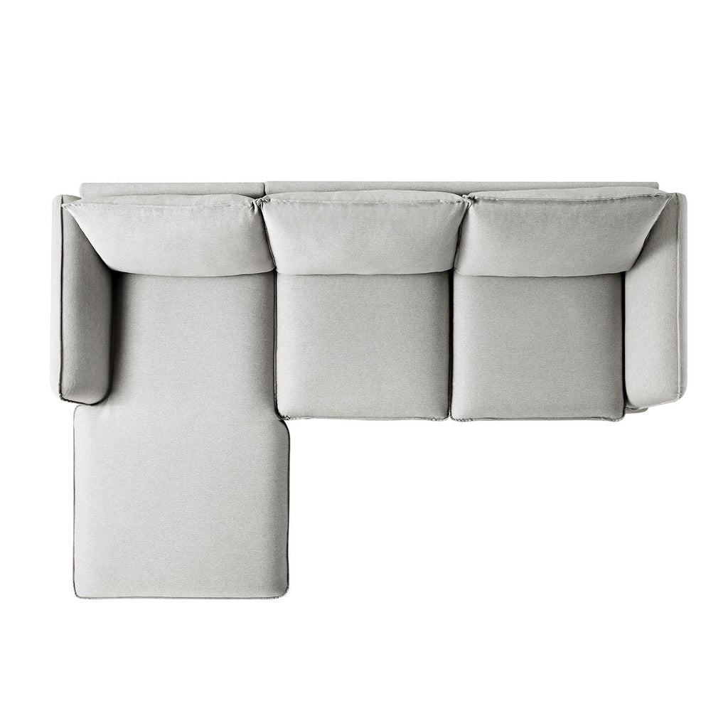 Obriel Grey Marl Fabric Sofa, Grande Chaise Sofa Left Hand Facing — view 9