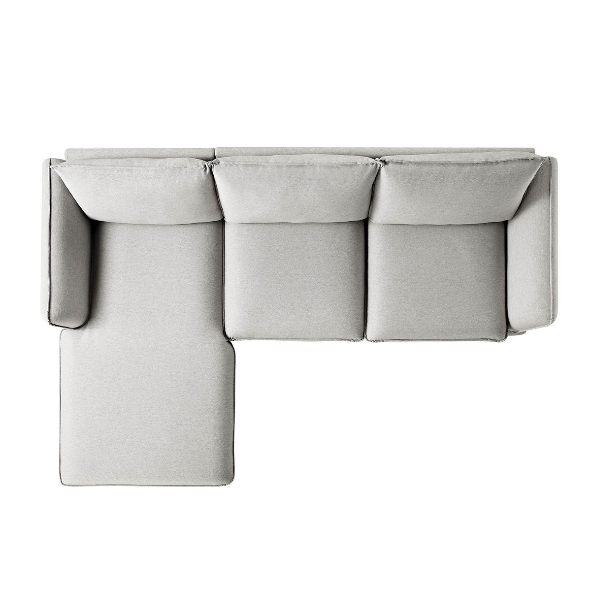 Obriel Grey Marl Fabric Sofa, Grande Chaise Sofa Left Hand Facing — view 9