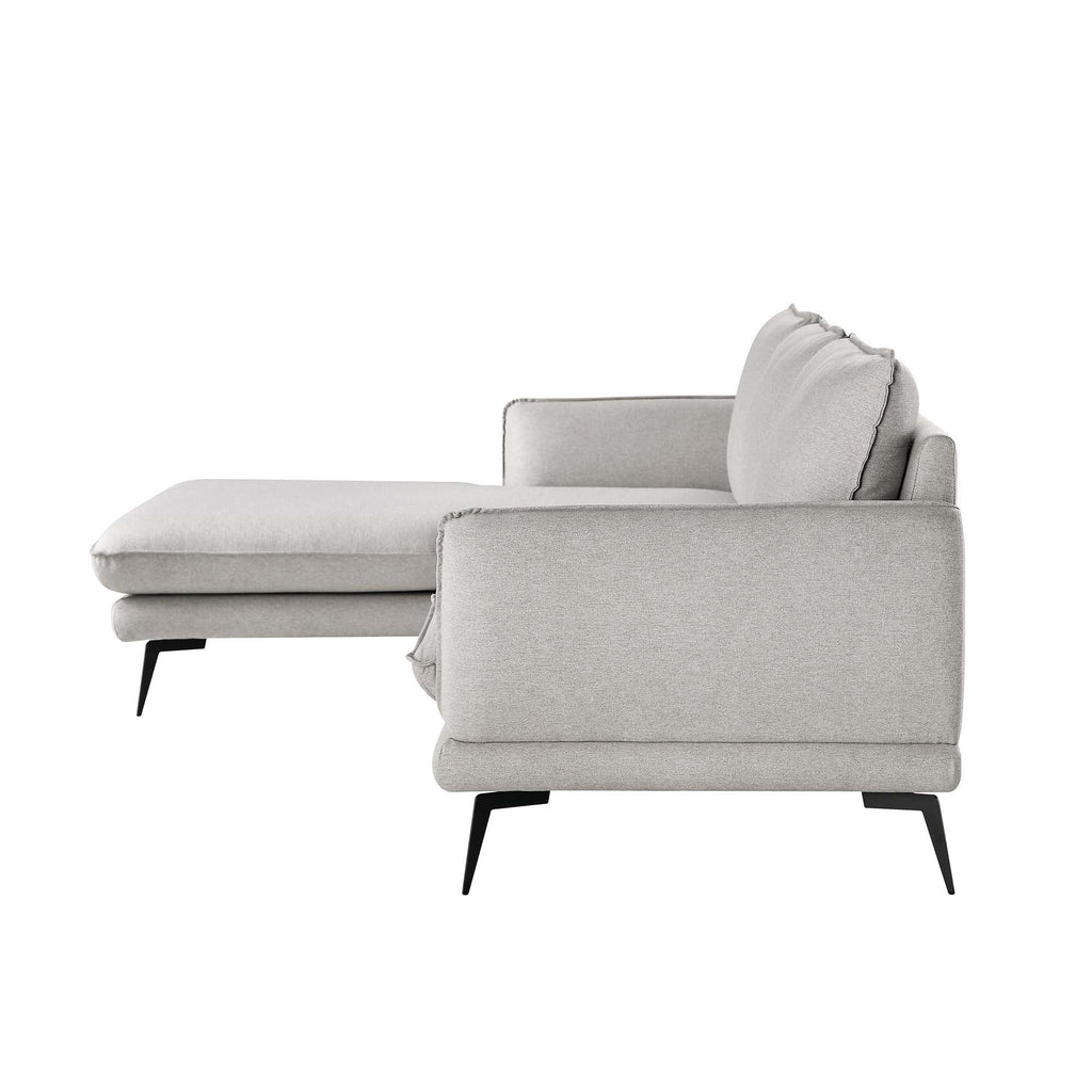 Obriel Grey Marl Fabric Sofa, Grande Chaise Sofa Left Hand Facing — view 10