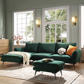 Obriel Forest Green Velvet Sofa, Grande Chaise Sofa Left Hand Facing — corner sofa from 2nd Time Around