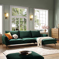 Obriel Forest Green Velvet Sofa, Grande Chaise Sofa Right Hand Facing — corner sofa from 2nd Time Around