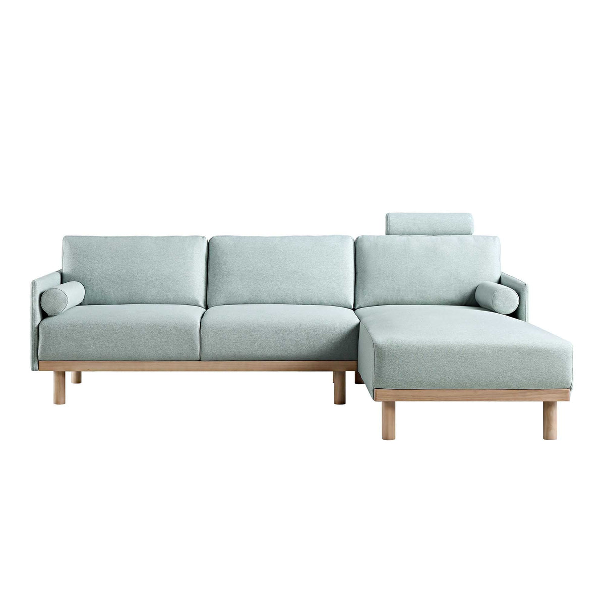 Timber Sage Green Fabric Sofa, Large 3-Seater Chaise Sofa Right Hand Facing — view 4