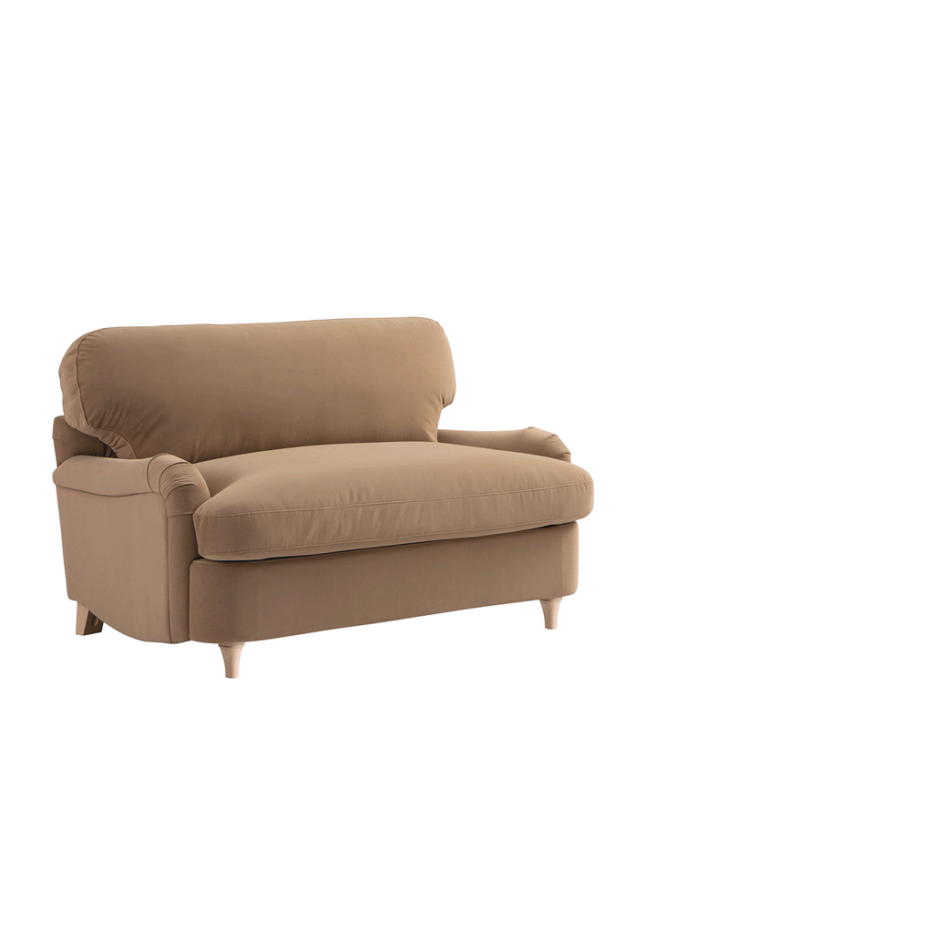 Daphnis Camel Velvet Sofa Bed, Loveseat — view 9