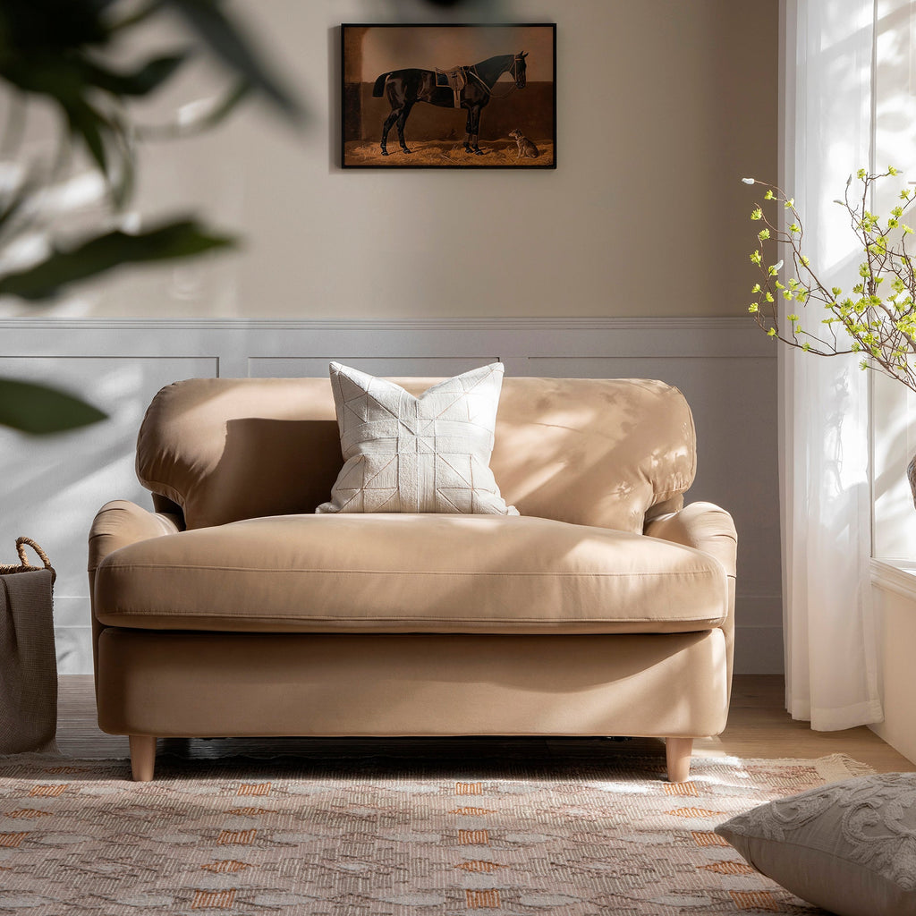 Daphnis Camel Velvet Sofa Bed, Loveseat — view 4