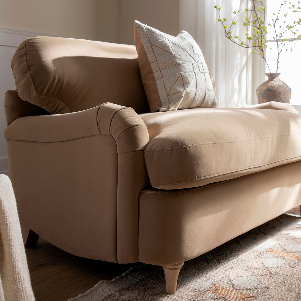 Daphnis Camel Velvet Sofa Bed, Loveseat — view 8
