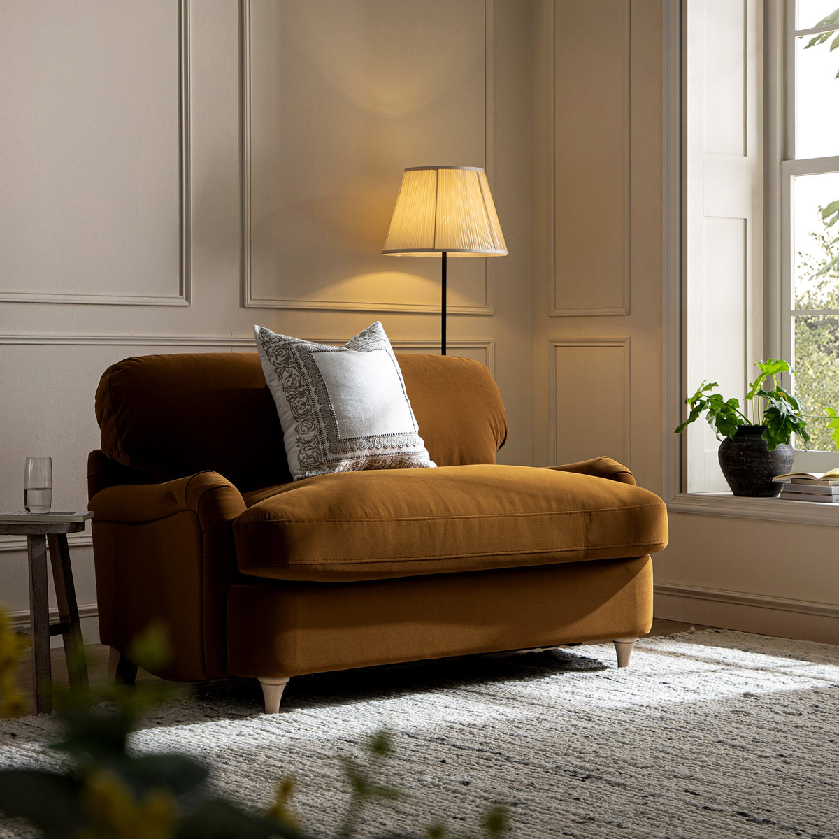 Daphnis Cinnamon Velvet Sofa Bed, Loveseat — view 2