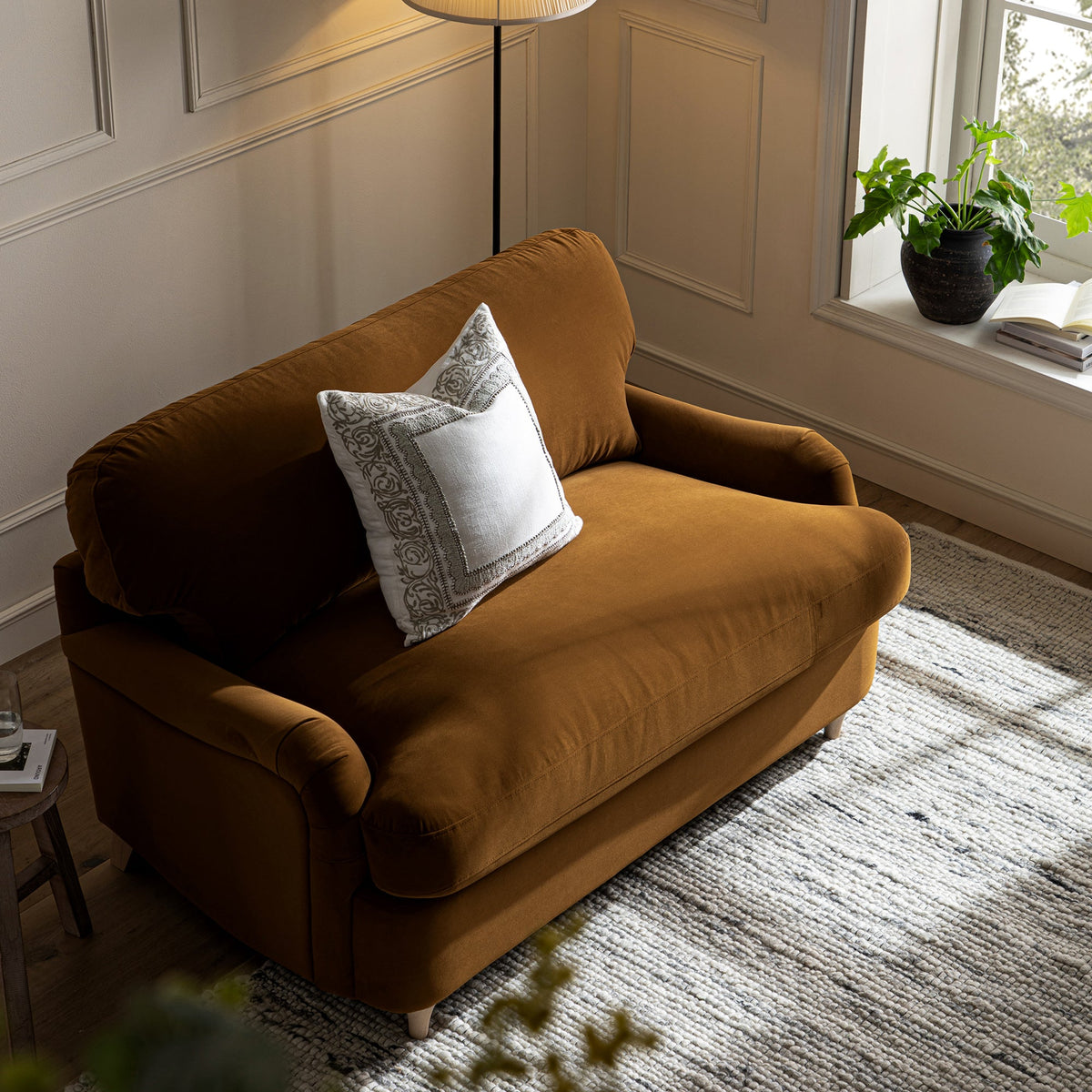 Daphnis Cinnamon Velvet Sofa Bed, Loveseat — view 6