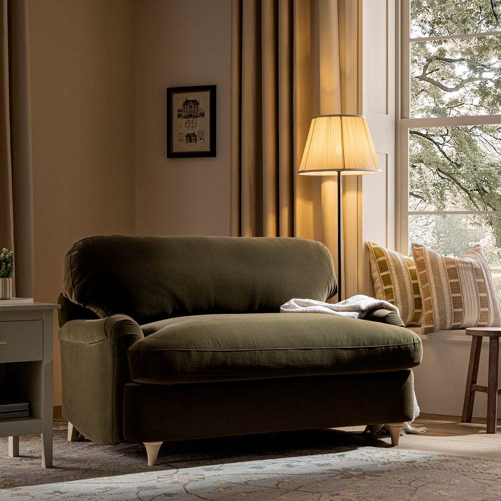Daphnis Seaweed Velvet Sofa Bed, Loveseat — view 2
