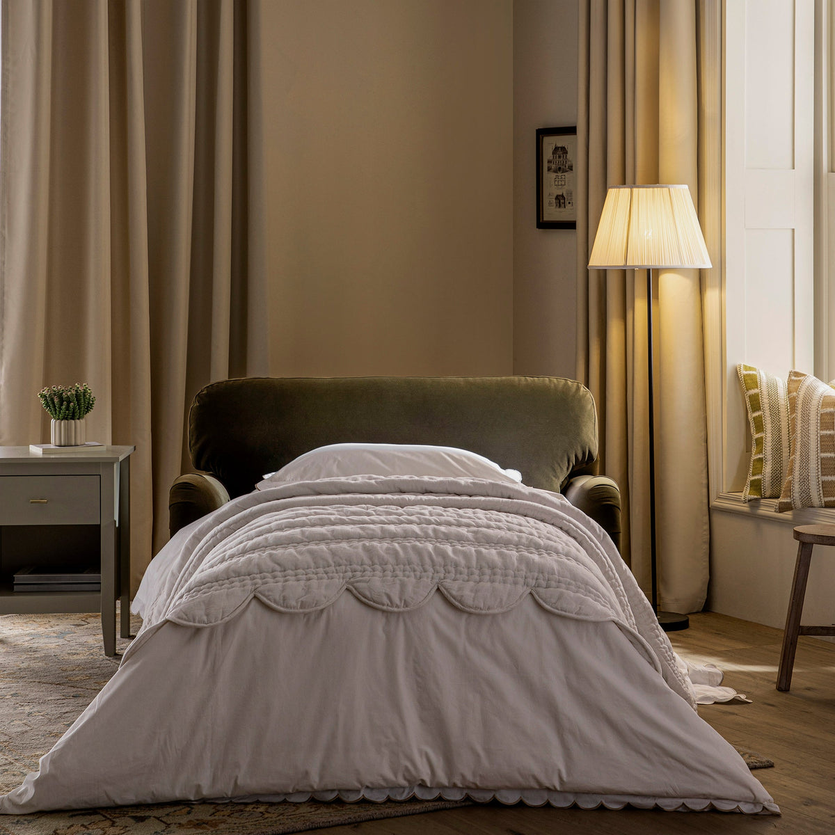 Daphnis Seaweed Velvet Sofa Bed, Loveseat — view 3