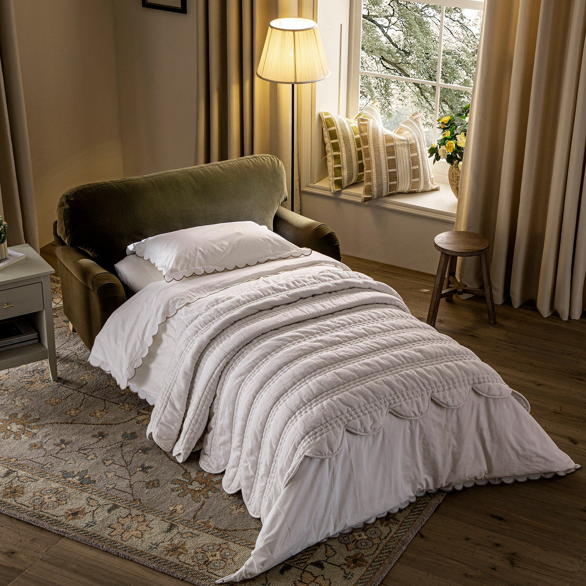 Daphnis Seaweed Velvet Sofa Bed, Loveseat — view 5