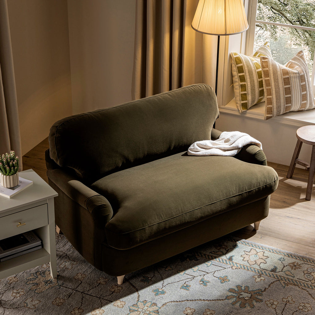 Daphnis Seaweed Velvet Sofa Bed, Loveseat — view 6