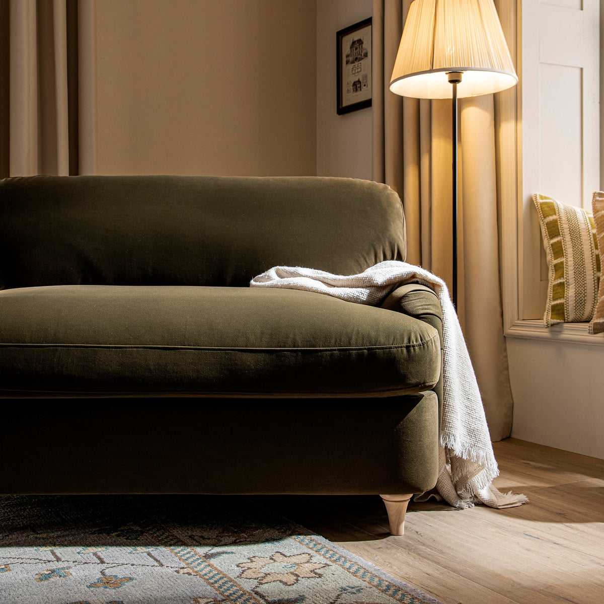 Daphnis Seaweed Velvet Sofa Bed, Loveseat — view 8