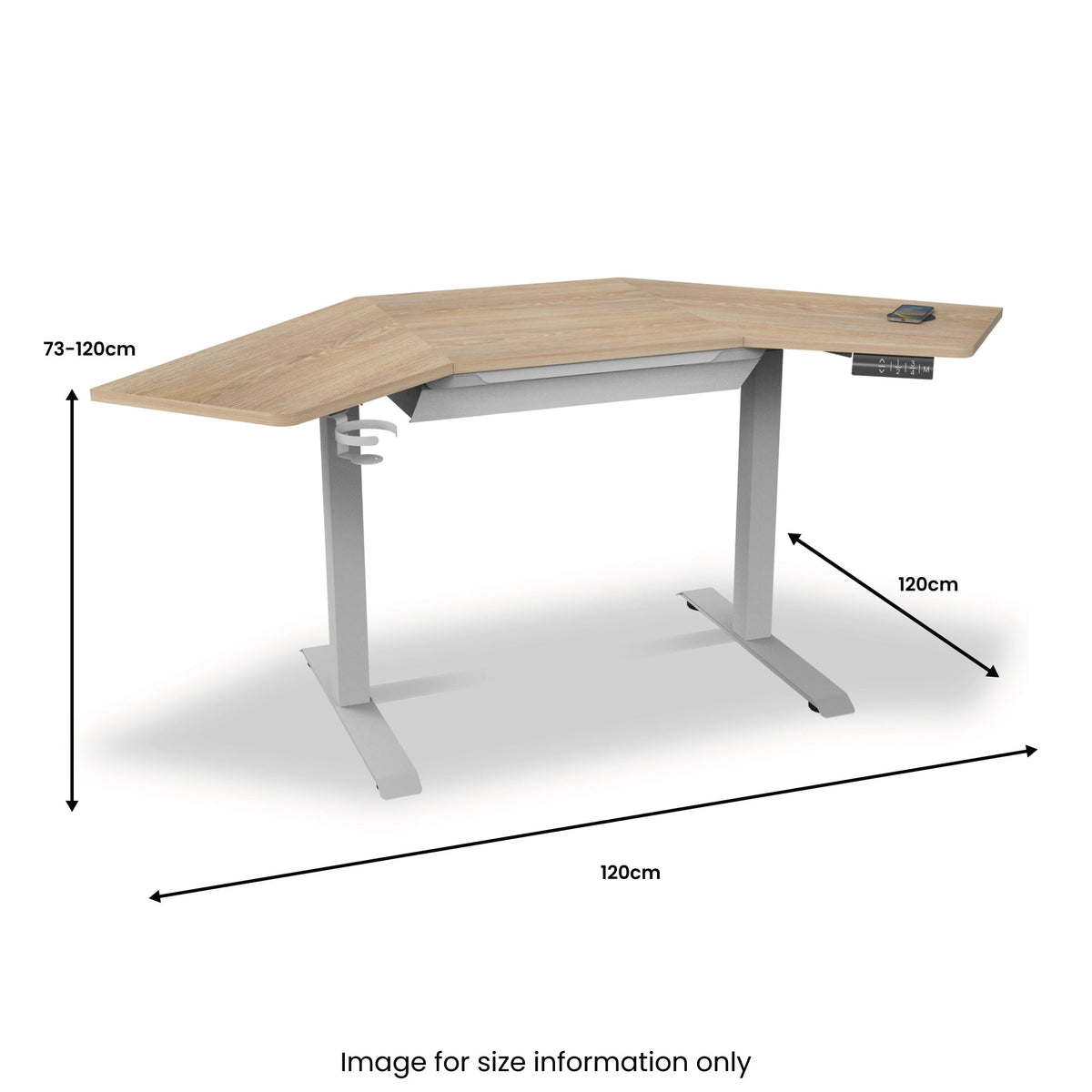 Koble Gino Smart Electric Height Adjustable Corner Desk with Storage Drawer — view 8