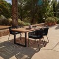 Hali 4 Seater Outdoor Dining Set with Hali Black Chairs - 175cm — garden dining set from 2nd Time Around