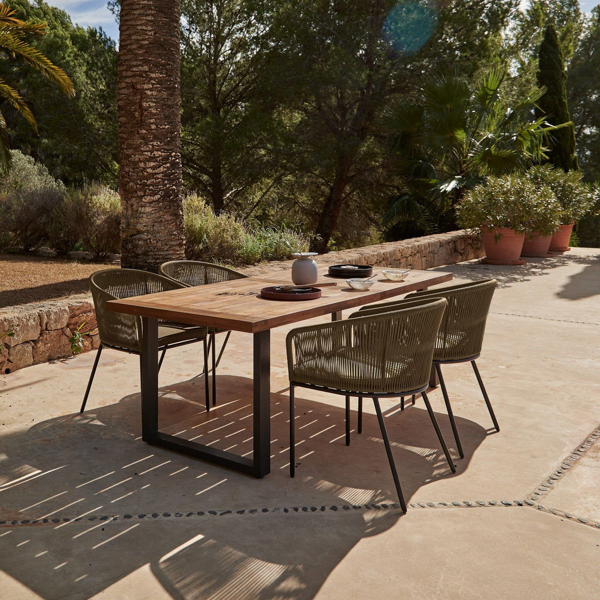 Hali 4 Seater Outdoor Dining Set with Hali Green Chairs - 175cm — garden dining set from 2nd Time Around