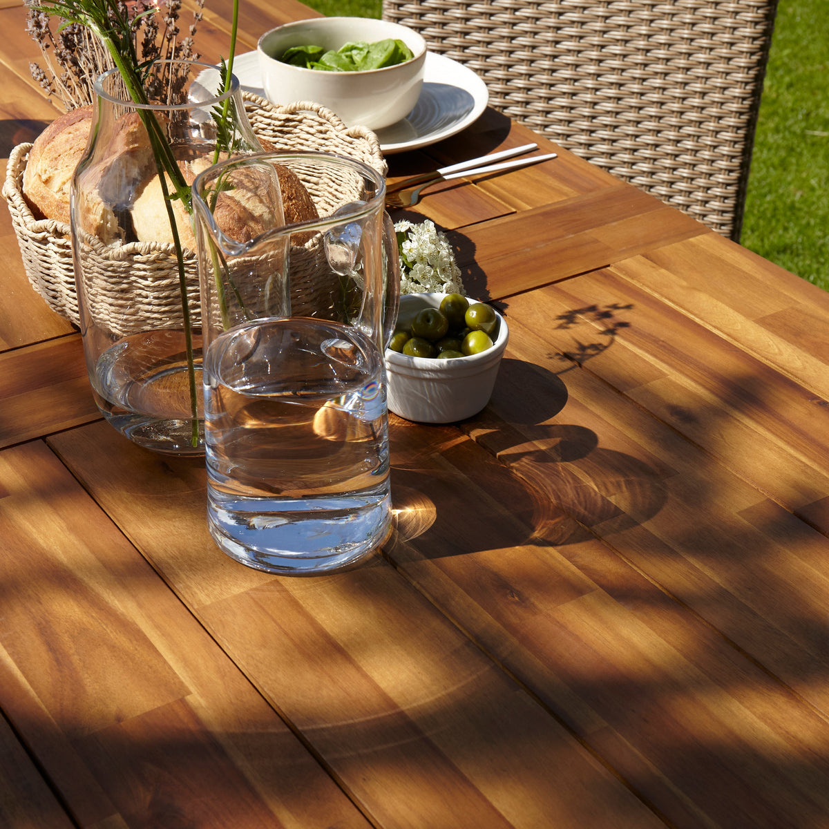 Hali 4 Seater Wooden Outdoor Dining Set with Hali Pink Chairs - 175cm — view 7