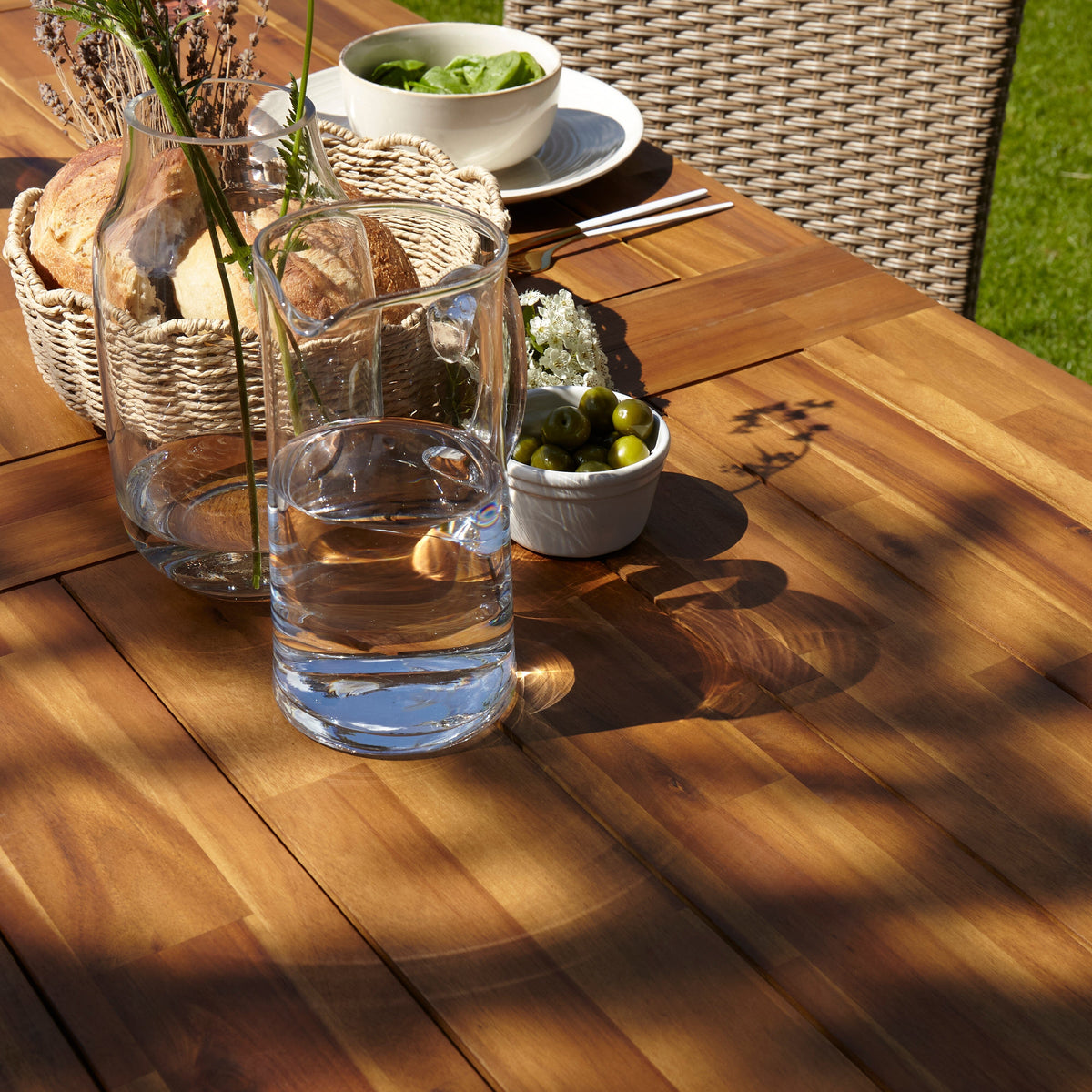 Hali 4 Seater Outdoor Dining Set with Hali Black Chairs - 175cm — view 7