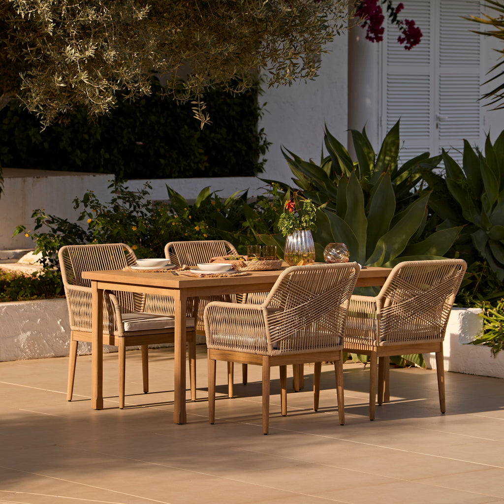 Harlyn 4 Seater Wooden Garden Dining Set with Killian Chairs - 160cm — garden dining set from 2nd Time Around